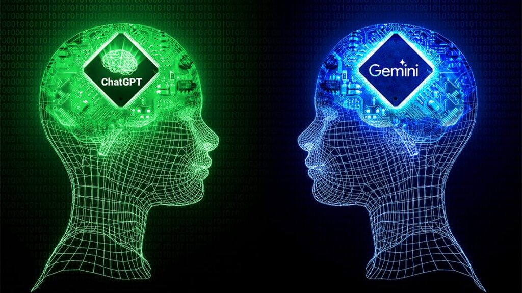Ảnh minh họa sự khác biệt giữa ChatGPT và Google Gemini